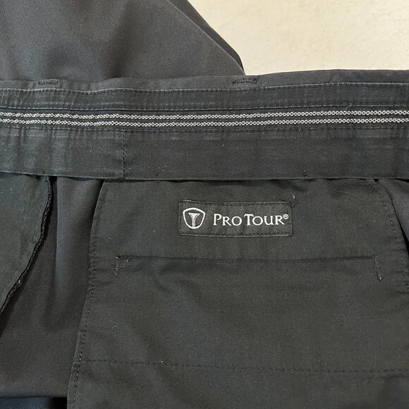 Pro Tour Pants Mens 40 Black 32" Golf Trousers Performance Tech Straight Leg - Picture 3 of 8